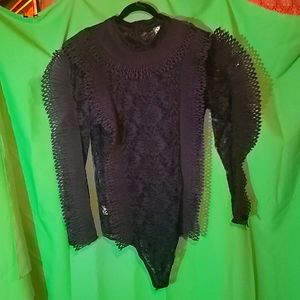 Lace see-through body blouse. Size 3X